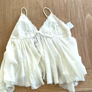 Free People Strappy delicate baby doll top XS in white
